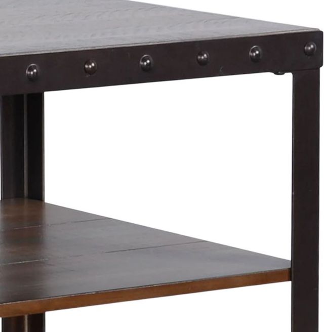 Sunny Designs™ San Diego Antique Brown End Table with Dark Gray Base-3
