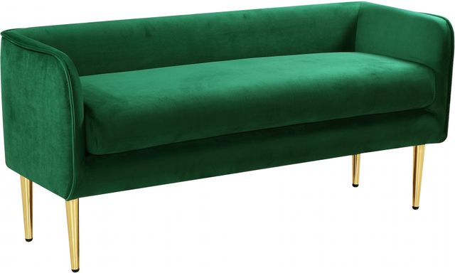 Meridian Furniture Audrey Green Velvet Accent Bench -0