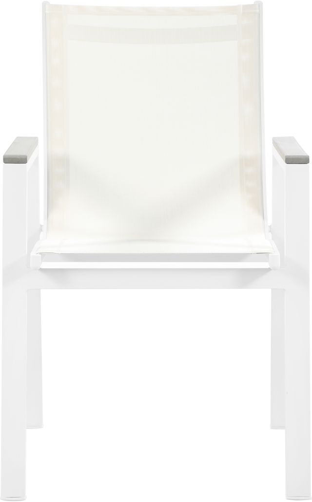 Meridian Furniture Nizuc 2-Piece White Outdoor Patio Mesh Dining Arm Chairs-1