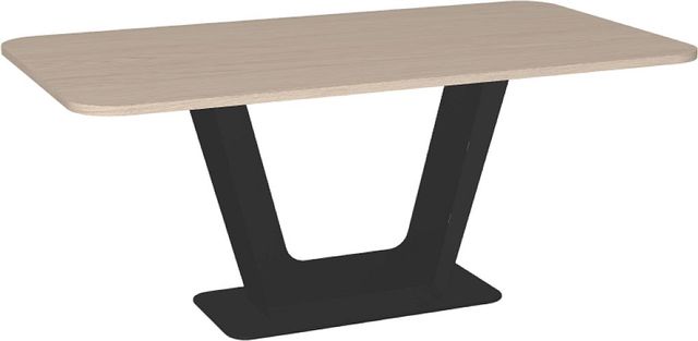 Amisco Customizable Amelia 72" Rectangular Dining Table with Radius Corners and 1" White Oak Veneer Top-0