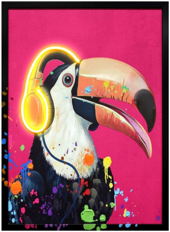 Classy Living Luminous Musical Tucan Neon Wall Art-0