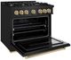 ZLINE Classic Autograph Edition 36" Black Stainless Steel Pro Style Gas Range with Champagne Bronze Accents-3