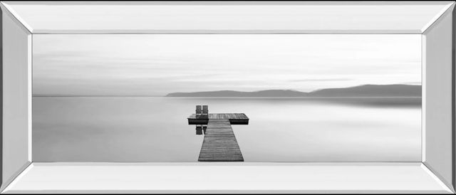 Classy Art Black And White Water Panel XII by James McLoughlin Mirror Framed Wall Art-0