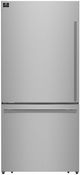 FORNO® Milano Espresso 31 in. 17.2 Cu. Ft. Stainless Steel Counter Depth Bottom Freezer Refrigerator-0