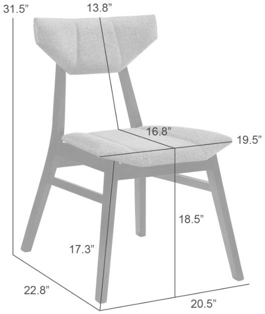 Armen Living Amaris Charcoal/Walnut Dining Chair-2