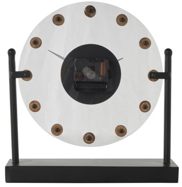 Deco Marche Black Acrylic Face Clock with Wood Ball Accents-2
