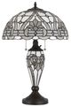 Cal® Lighting & Accessories Tiffany Black/White Table Lamp-0