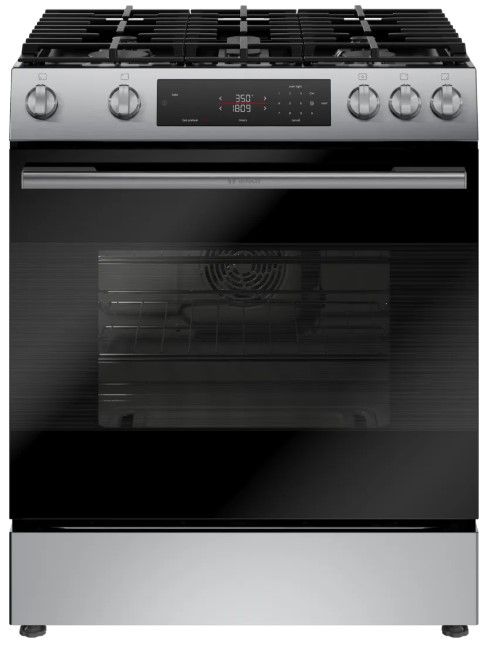 Bosch® 100 Series 30" Stainless Steel Slide-In Gas Range-0