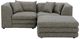 Moe's Home Collection Lowtide Nook 3-Piece Stone Tweed Modular Sectional and Ottoman-1