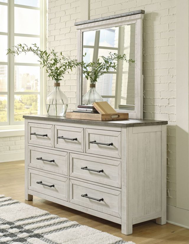 Benchcraft® Brewgan Antique White Bedroom Mirror-3