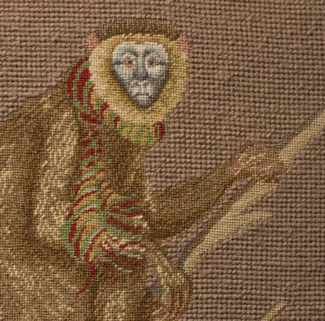 Nourison Home™ Mina Victory Vintage Pillow Taupe Monkey On Branch 19"x19" Throw Pillow-2