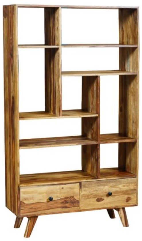 Jaipur Furniture Oker Brown 2-Drawer and 9-Shelves Bookcase-0