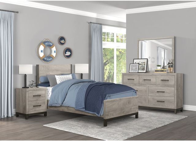 Homelegance® Zephyr Gray Twin Panel Bed-3