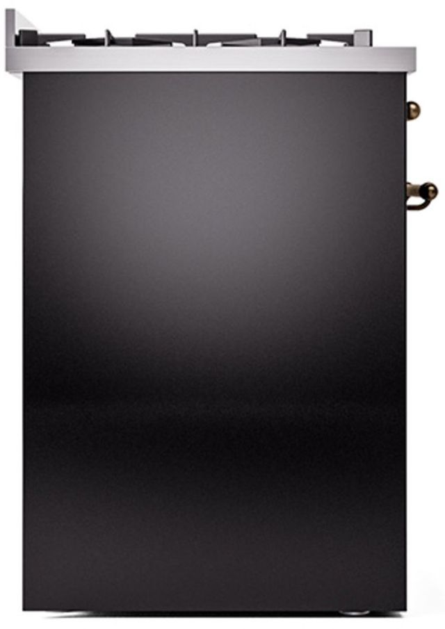 Ilve® Nostalgie II Series 30" Glossy Black Pro Style Dual Fuel Range-2