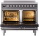 Ilve® Nostalgie II Series 40" Matte Graphite Pro Style Induction Range-1