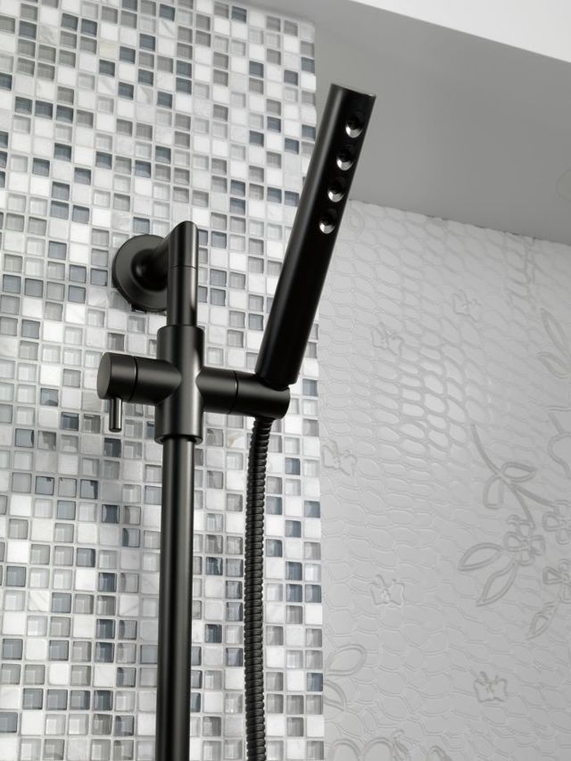 Brizo Odin® Matte Black Slide Bar Handshower with H2okinetic® Technology-3