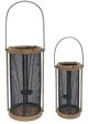 A & B Home 2-Piece Black Iron Lantern Set-0