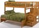Night & Day Furniture™ Peppermint Medium Oak Twin/Full Stair Bunk Bed-0