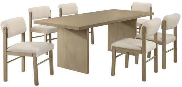 Coaster® Decker 7-Piece Cream/Natural Oak Dining Table Set-0