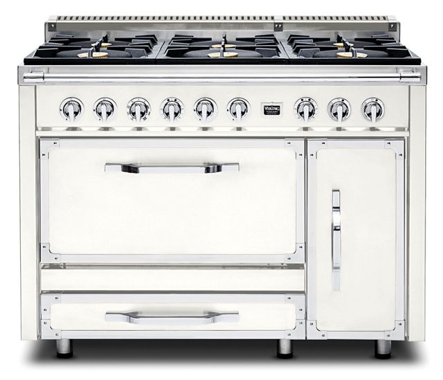 Viking® Tuscany 48" Pure White Pro Style Dual Fuel Range-0