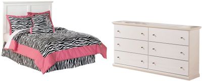 view of the Signature Design by Ashley® Bostwick Shoals 2-Piece White Full Panel Headboard Set