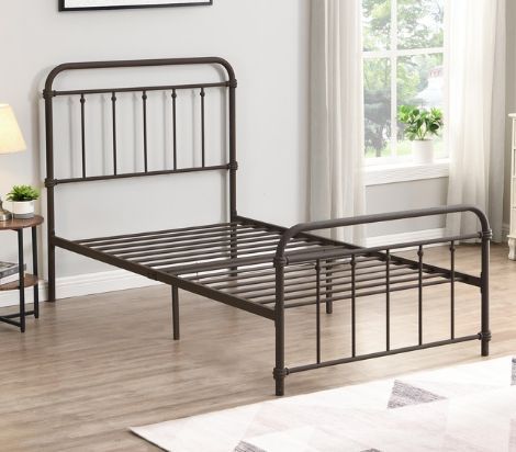 Milton Greens Stars Copper Twin Metal Farmhouse Classic Platform Bed-3