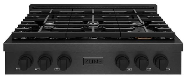 ZLINE Paramount 36" Black Satin Stainless Steel Gas Rangetop with 6 Burners and Porcelain Cooktop -0