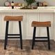 Furniture of America® Biasca 2-Piece Black/Oak Counter Stool Set-1