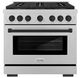 ZLINE Autograph Edition Paramount 36" 5.2 Cu. Ft. Satin Stainless Steel Dual Fuel Range with 6 Burner DuoPro™ Cooktop and Electric Convection Oven in Matte Black Accents-0
