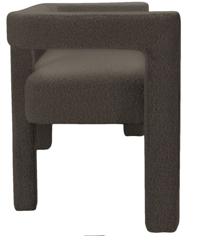 Meridian Furniture Athena Brown Boucle Fabric Upholstered Bench-2