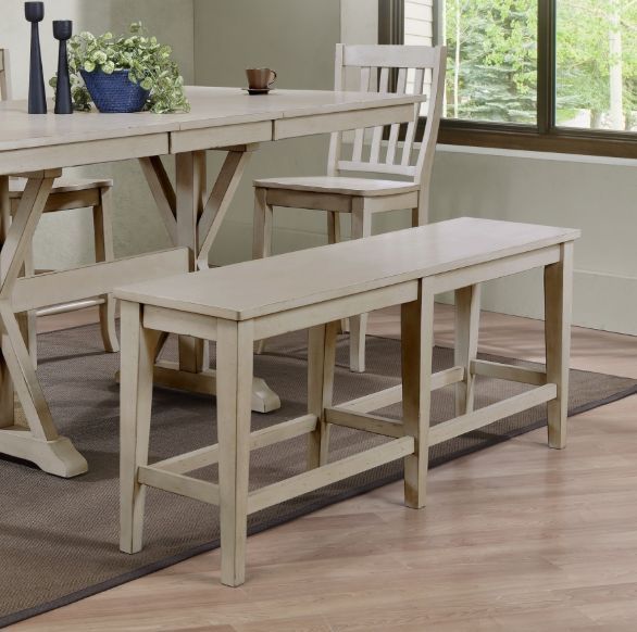 Winners Only® Carmel Oyster Gray Dining Bench-1