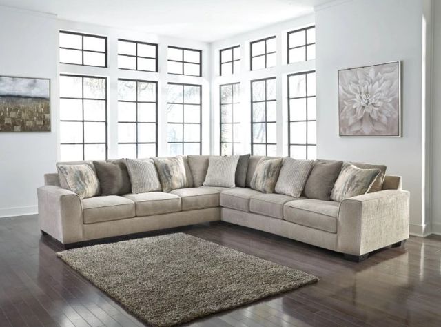 Benchcraft® Ardsley 3-Piece Pewter Curved Sectional-1