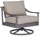 Signature Design by Ashley® Ocean Beach Gray Aluminum/Fabric Outdoor Swivel Lounge Chair-0