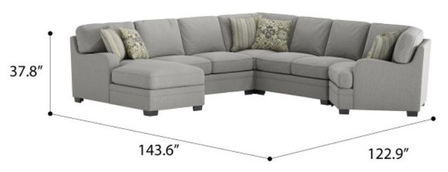 Emerald Home Analiese 5-Piece Light Gray Left-Arm Facing Sectional and Chaise-2