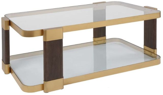 Uttermost® Ryles Gold Glass Coffee Table-0