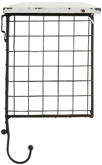 Linon Four Cubby Black/White Wall Shelf-3