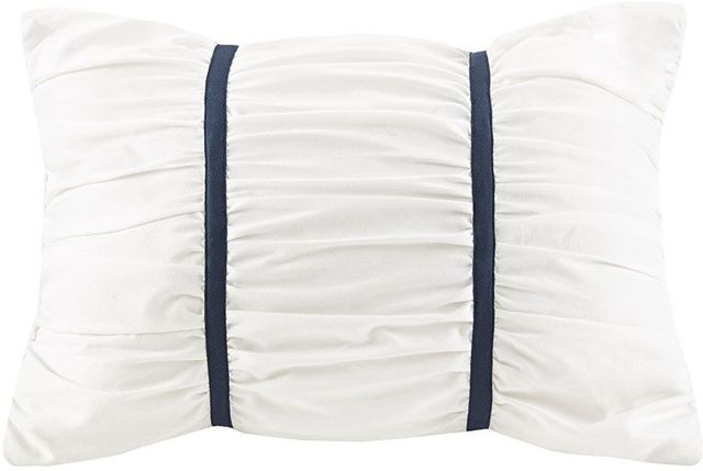 Olliix by Madison Park 7 Piece Blue Full/Queen Zennia Printed Seersucker Comforter Set with Throw Blanket-1