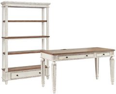 Signature Design by Ashley® Realyn 2-Piece White/Brown Home Office Set