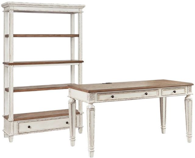 Signature Design by Ashley® Realyn 2-Piece White/Brown Home Office Set