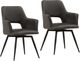 Dovetail Furniture Romano 2-Piece Charcoal Dining Chair Set-0