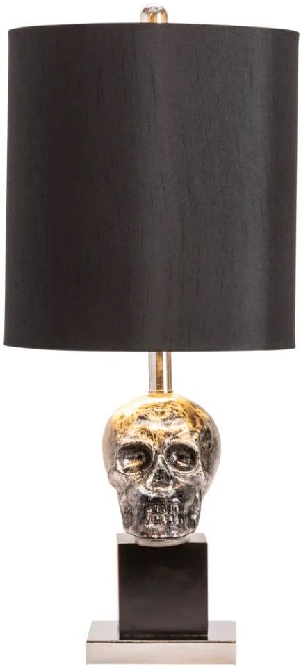 Crestview Collection Black Skull Black Table Lamp-1