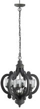 A & B Home Gray Wood Chandelier-0