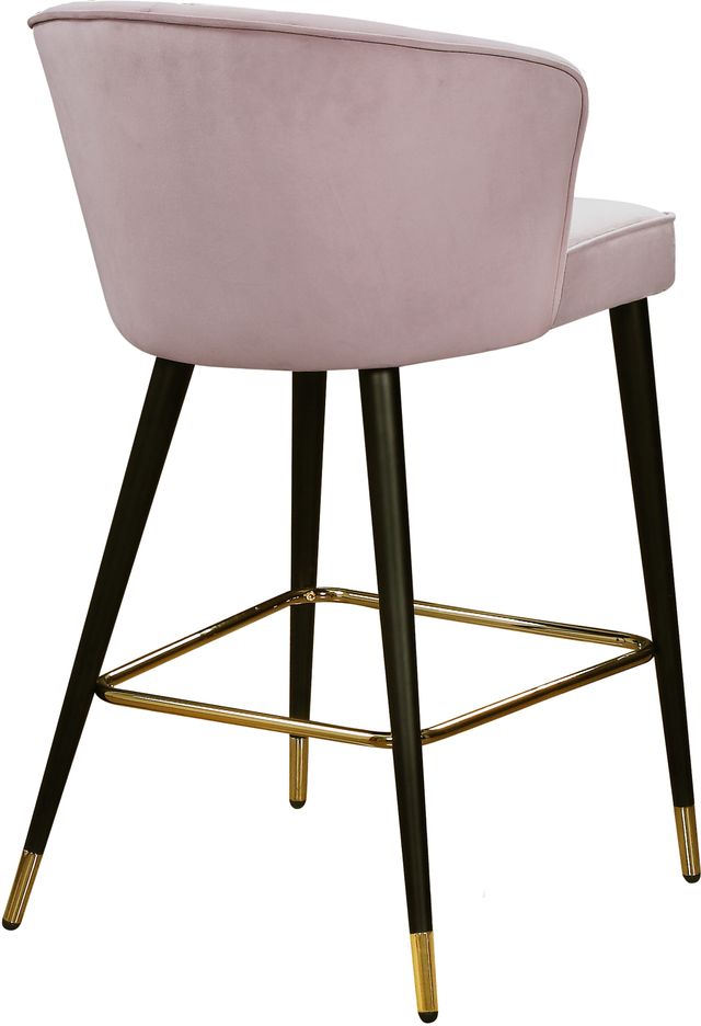 Meridian Furniture Cassie Pink Velvet Counter Stool-1