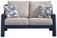 Signature Design by Ashley® East Beach Driftwood/Navy Blue Fabric/Wooden Outdoor Loveseat-2