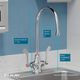Elkay Chrome Single Hole Concealed Deck Faucet with 8" Gooseneck Spout and 4" Wristblade Handles-3