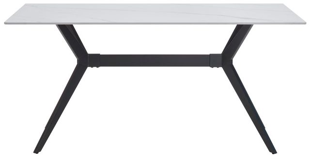 Homelegance® Brixley White Dining Table with Black Base-2