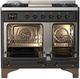 Ilve® Majestic III 40" Graphite Matte Pro Style Dual Fuel Liquid Propane Range with Solid Door and Burnished Trim-4
