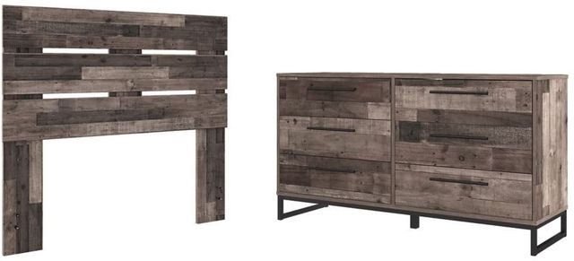 Signature Design by Ashley® Neilsville 2-Piece Multi Gray Full Panel Headboard Bed Set-0