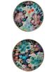 A & B Home Modern Chic 2-Piece Multi-Colored Floral Design Round Tray Set-1