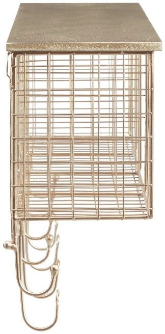 Linon Gold Cubby Wall Shelf-1